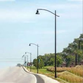 Single-Arm Tubular Street Light Pole, For Outdoor