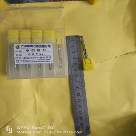 Single Flute End Mill, Carbide, 52mm