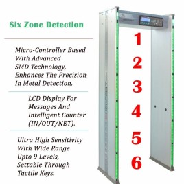 Six Zone Door Frame Metal Detectors, 6 Zones, Automatic