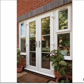 Sliding Bathroom French UPVC Door, Toughened Glass