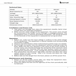 Spiral Mixer with 2 speeds & Timer - 64 litres