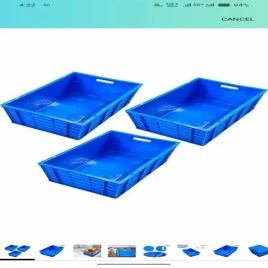 Square Blue Plastic creats
