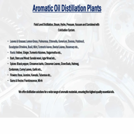 SS 304 Aromatic Oils Steam Distillation Plant