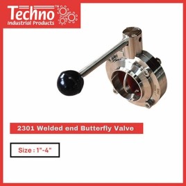 SS B/V 2301-1"" (2301 SERIES WELDED END BUTTERFLY VALVE)