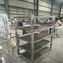 SS Silver Kitchen Storage Racks, Size: 48x18x60