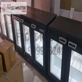 Stainless Steel 2 Frost Master Back Bar Chillers, Glass Door, Metallic