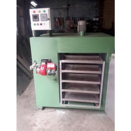Stainless Steel 200-300 Deg. Celsius Gas Fired Powder Baking Oven, Capacity: 12-16 Tray