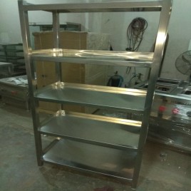 Stainless Steel 4 Shelves SS Storage Rack, For Commercial Kitchen