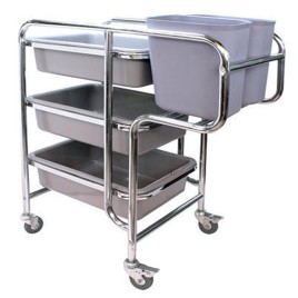 Stainless steel and Plastic Ss Dining Trolley, For Commercial, Size/Dimension: 53.5x38x31.5cm