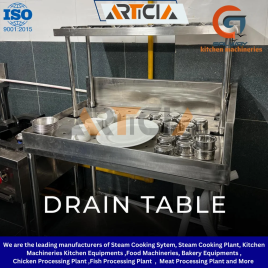 Stainless Steel Articia SS Table With Sink And Drainboard, Number Of Sinks: Single Bowl