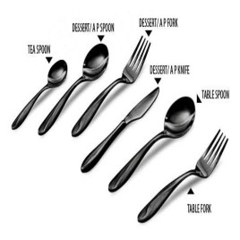 Stainless Steel Cutlery Set (Table Spoons,Tea Spoons,Forks, Dessert Spoons), Silver