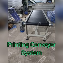Stainless Steel Flat Belt Conveyors Printing Conveyor System, Capacity: 1-50 kg per feet