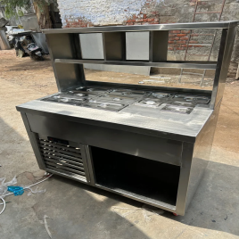 Stainless Steel Golgappa Display Counter, For Street Food Stall