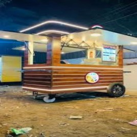 Stainless Steel Green Burger Pizza Food Cart, Load Capacity: 300 kg