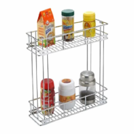 Stainless Steel Rectangular Double Pull Out Basket