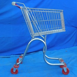 Stainless Steel Supermarket Shopping Trolley, Basket Capacity: 50 L, Load Capacity: 20 kg