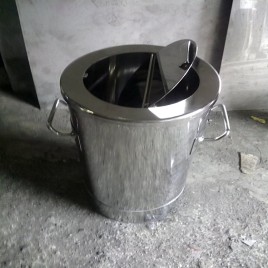Stainless Steel Tilting Dust Bin, Shape: Round
