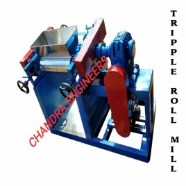 Stainless Steel Triple Roll Mill Machine With CHILLED ROLL 5""X20
