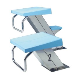 Stainless Steel White, Blue Pool Starting Block