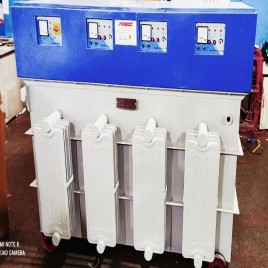 Steel Green Servo Voltage Stabilizer Variac Type, With Surge Protection, 600 Kva Three Phase Oil Cooled