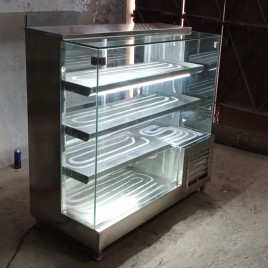 STEEL Rectangular Cake Display Counter, For Bakery