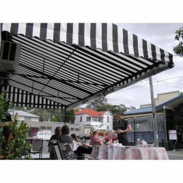Striped Rectangular Aluminum Fixed Frame Awnings