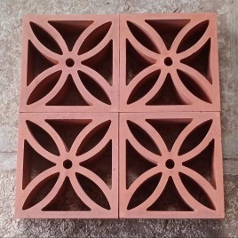 Terracotta Clay Jali, 8 in x 8 in