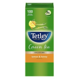 Tetley Green Tea Bags - Lemon & Honey, 100 Pieces, Pan India, Packaging Type: Packet