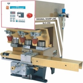 Three Color Sealed Ink Cup Pad Printing Machine ,