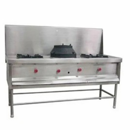 Three range burner with chinees