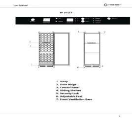 Three Temperature Zones Wine Cooler with changing lights - 101 bottles, Storage Capacity: 308