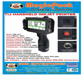 TIJ HANDHELD INKJET CODER MACHINE(WITH CATRIDGE) 1/2 inch, Black & White