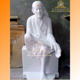 Traditional Hindu Marble Sai Baba Statue