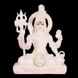 Traditional Hindu Marble Shiva Statue, For Temple