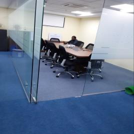 Transparent Office Partition Glass Work