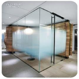 Transparent Office Partition Glass Work