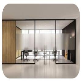 Transparent Office Partition Glass Work