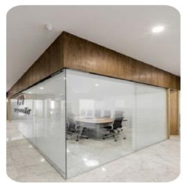 Transparent Office Partition Glass Work