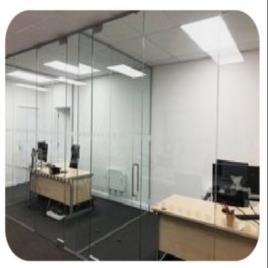 Transparent Office Partition Glass Work