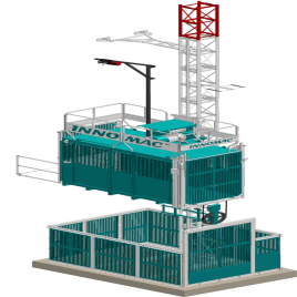 Trolley Heavy Passenger Cum Material Hoist for 70.5 mtrs, For Industrial