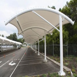 Tunnel car parking tensile structure, Paint Coated