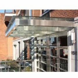 Tunnel Rectangular Stainless Steel Glass Canopy