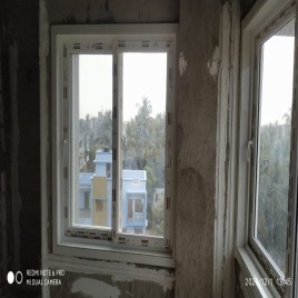 Ultra IN-EX Office UPVC Sliding Window, 3.5x2.5 Feet, Glass Thickness: 5 mm