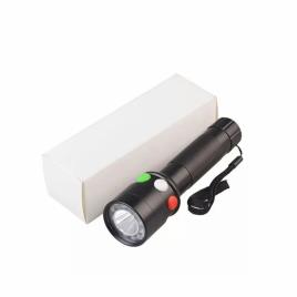 ULTRASHINE Aluminum Tri Color LED Signal Torch Rechargeable Light, Cool White, Capacity: 18650