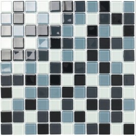 Virtuoso White Crystal Glass Mosaic Tiles, Thickness: 6 - 8 mm, Size: 304 X 304
