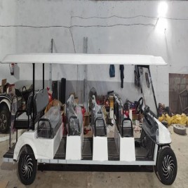 White 10 Seater Golf Cart