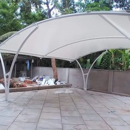 White Car parking shed