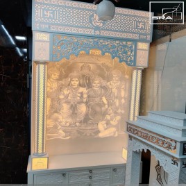 White Glossy Big Ramdarbar Temple Design, For Office