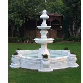 White Indoor Marble Water Fountain