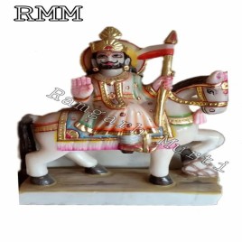 White Jaharveer Marble Idol, For Temple, Indoor